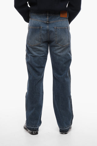 Fringed Bottom Cropped Fit Cotton Denims 22cm
