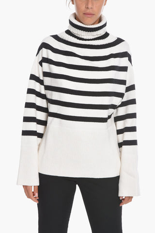 Organic Cotton OLIVER Turtleneck Striped Sweater