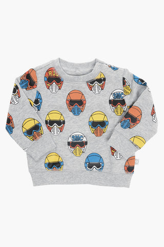 Fleeced-Cotton and Printes Joggers and Sweatshirt Set