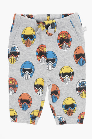 Fleeced-Cotton and Printes Joggers and Sweatshirt Set