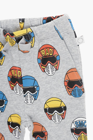 Fleeced-Cotton and Printes Joggers and Sweatshirt Set