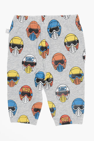 Fleeced-Cotton and Printes Joggers and Sweatshirt Set
