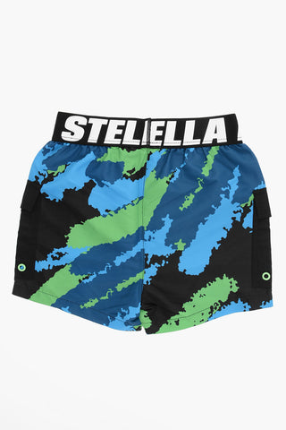 Logoed Elastic Band Swim Shorts