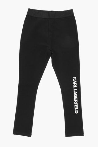 Solid Color Leggings with Logoed Band