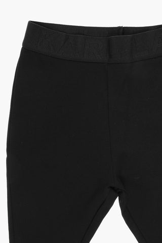 Solid Color Leggings with Logoed Band