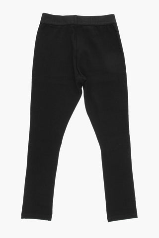 Solid Color Leggings with Logoed Band