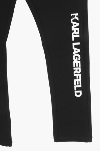 Solid Color Leggings with Logoed Band