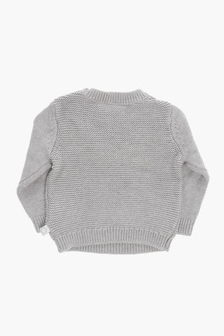 Crew-neck Sweater with Fox Embroidery