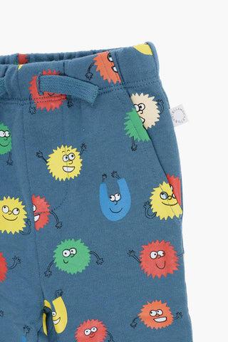 Fleeced Cotton Printed Joggers