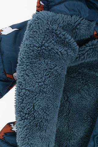 Hooded Snowsuit with Printed Foxes