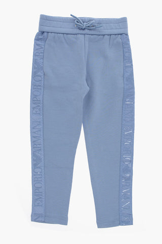 EMPORIO Solid Color Joggers with Logoed Side Band
