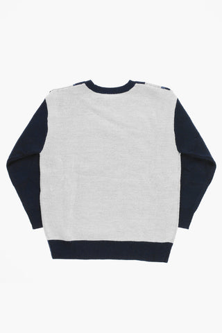 EMPORIO Two-Tone Crew-neck Sweater with Logo on the Front