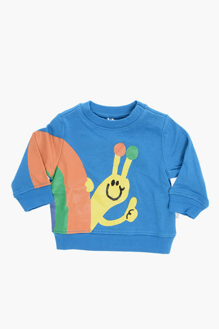Printed Crew-Neck Sweatshirt with 2-Buttons