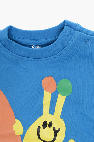 Printed Crew-Neck Sweatshirt with 2-Buttons
