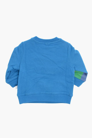 Printed Crew-Neck Sweatshirt with 2-Buttons