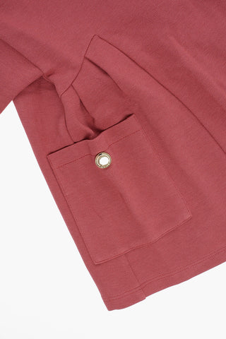 Long Sleeve Crew-Neck Dress with Patch Pockets