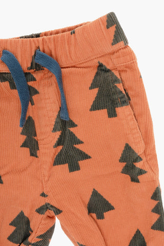 Corduroy Pants with Drawstring Waist