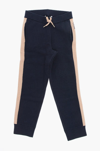 Cotton and Wool Pants with Contrasting Details