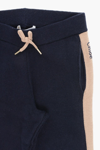Cotton and Wool Pants with Contrasting Details