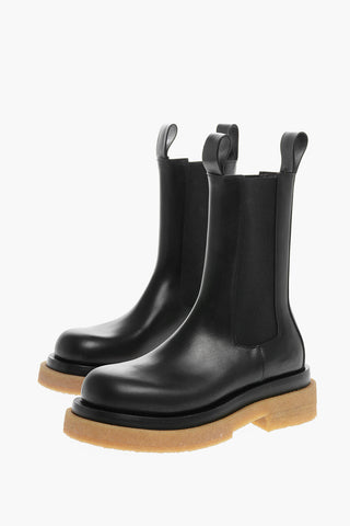 Contrasting Sole Leather Chelsea Boots