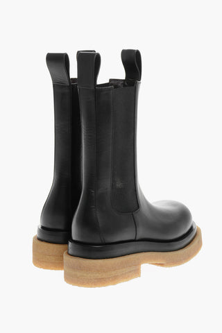 Contrasting Sole Leather Chelsea Boots