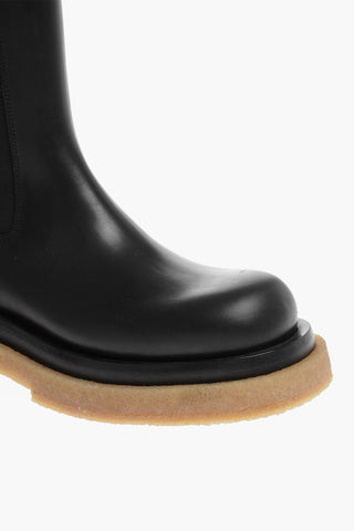 Contrasting Sole Leather Chelsea Boots