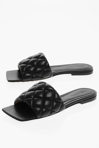 Sliders in Pelle Trapuntata con Suola in Cuoio