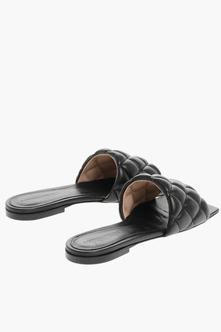 Sliders in Pelle Trapuntata con Suola in Cuoio