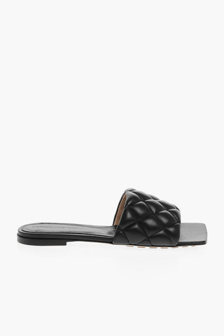 Sliders in Pelle Trapuntata con Suola in Cuoio