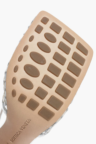 Sandali in Mesh Lamè con Lacci alla Caviglia 9cm