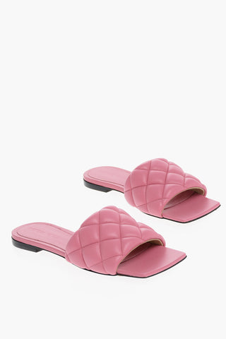 Sliders in Pelle Trapuntata con Suola in Cuoio