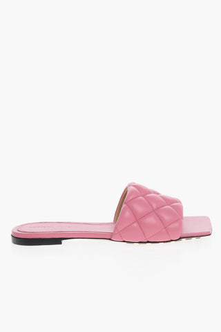 Sliders in Pelle Trapuntata con Suola in Cuoio