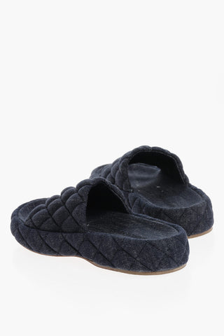 Quilted Denim Padded Sliders