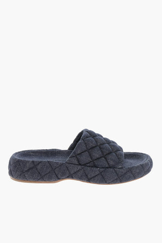 Quilted Denim Padded Sliders
