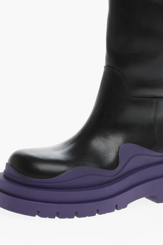 Under the Knee Chelsea Boots with Contrasting Sole