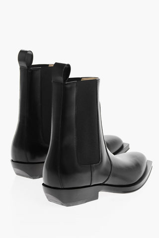 Leather OSAKA Western Booties with Elastic Inserts
