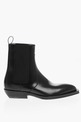 Leather OSAKA Western Booties with Elastic Inserts
