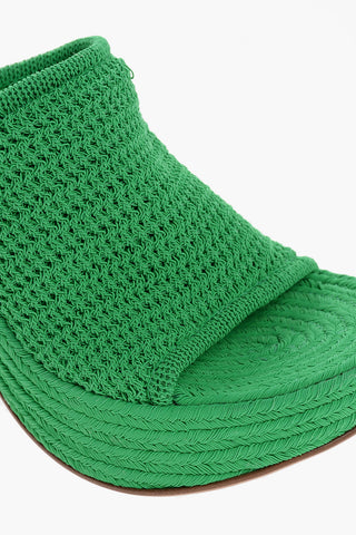 Knit Fabric GRASS Mules with Sculptural Heel 11cm