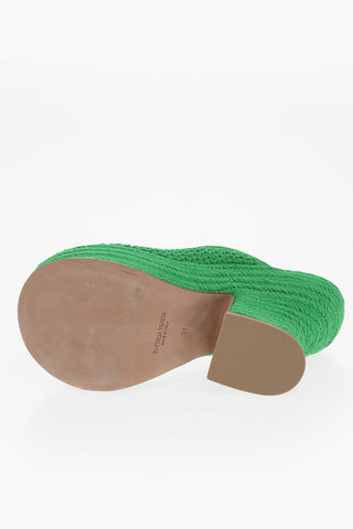 Knit Fabric GRASS Mules with Sculptural Heel 11cm