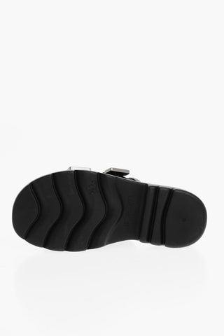 Double-buckle BOMBER Leather Sliders