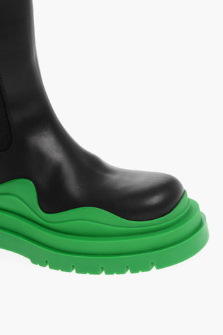 Contrasting Sole TIRE Leather Chelsea Boots