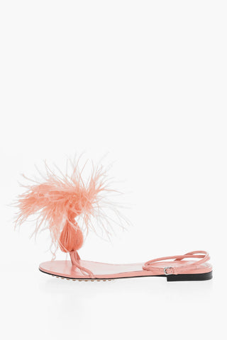 Feathered WONDERBIRD Flat Thong Sandals