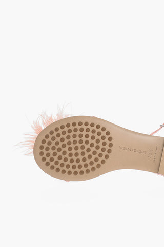 Feathered WONDERBIRD Flat Thong Sandals