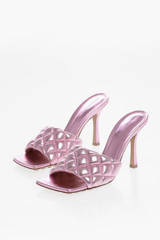 Open Toe REFLECTION Lamè Leather Mules 9cm