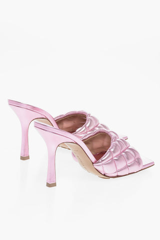 Open Toe REFLECTION Lamè Leather Mules 9cm