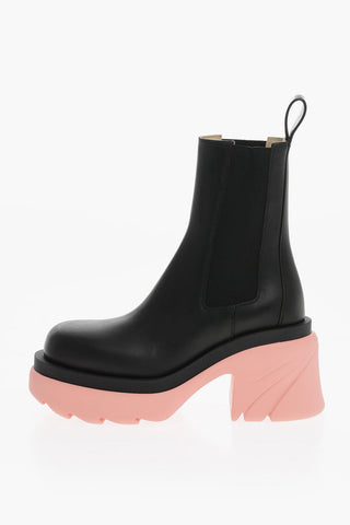 Contrasting Sole EXTRALIGHT Leather Chelsea Booties 8cm