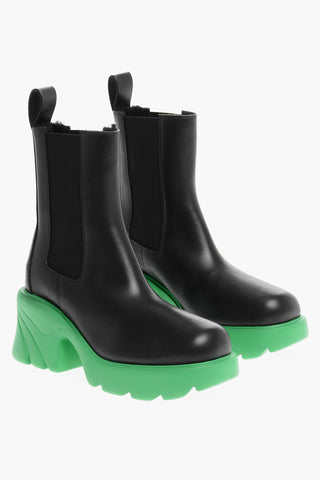 Contrasting Sole EXTRALIGHT Leather Chelsea Booties 8cm