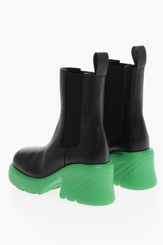 Contrasting Sole EXTRALIGHT Leather Chelsea Booties 8cm