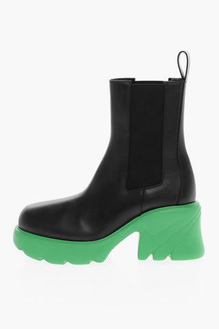 Contrasting Sole EXTRALIGHT Leather Chelsea Booties 8cm