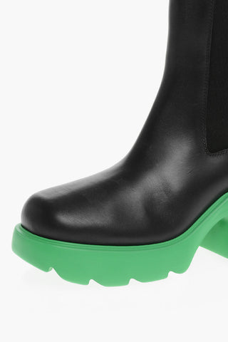 Contrasting Sole EXTRALIGHT Leather Chelsea Booties 8cm